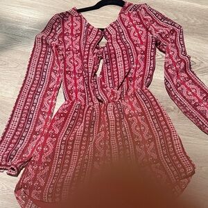 BCBGeneration Burgundy Patterned romper